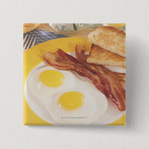 Breakfast 2 15 cm square badge