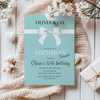 Breakfast at Tiffany's Birthday brunch invitation
