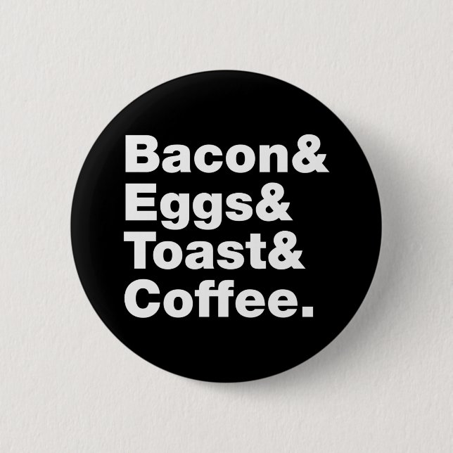 Breakfast (Bacon & Eggs & Toast & Coffee.) Button (Front)