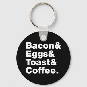 Breakfast (Bacon & Eggs & Toast & Coffee.) Keychai Key Ring