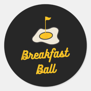 Breakfast Ball Mulligan Golf  Classic Round Sticker