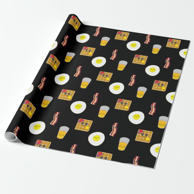Breakfast Banner Wrapping Paper (Unrolled)