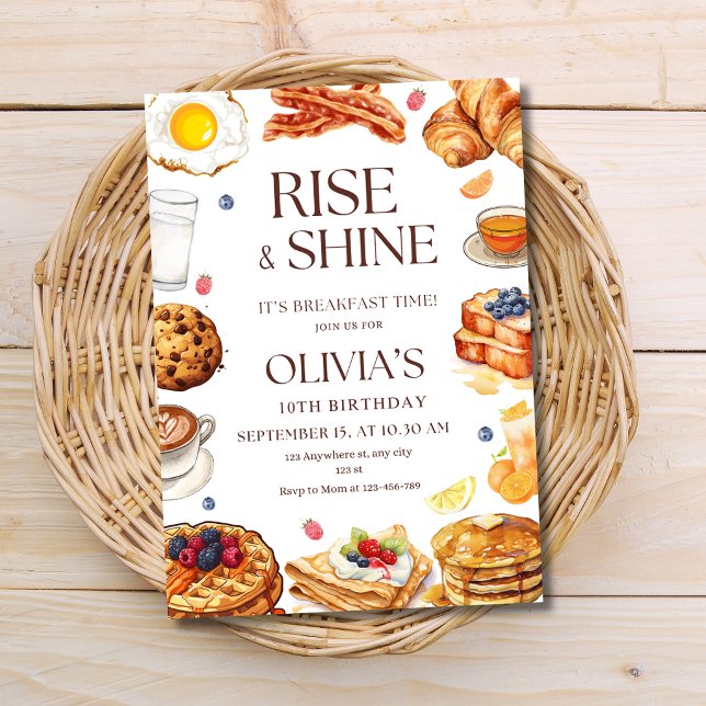 Breakfast Birthday Invitation Brunch Party Kids (Creator Uploaded)