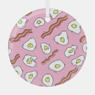 Breakfast Bonanza: Cartoon Delights Glass Tree Decoration
