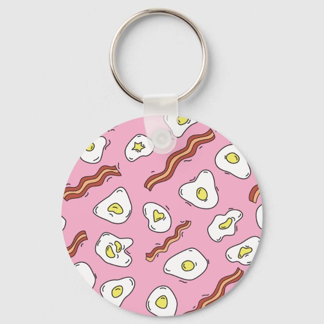 Breakfast Bonanza: Cartoon Delights Key Ring (Front)