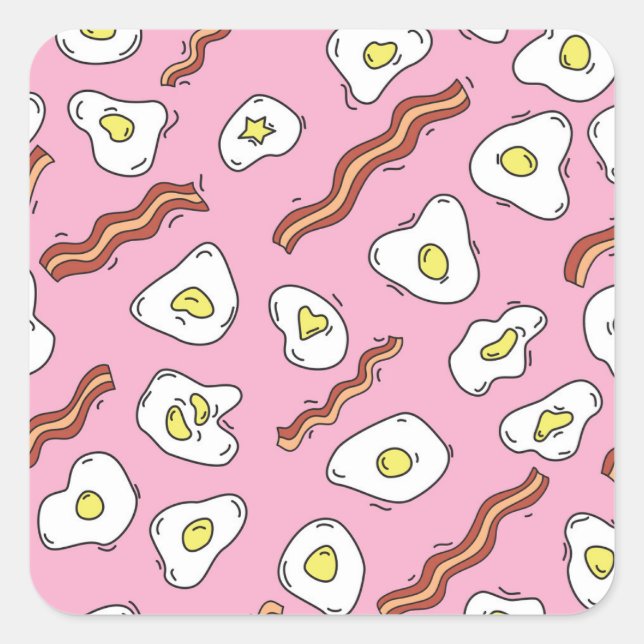 Breakfast Bonanza: Cartoon Delights Square Sticker (Front)