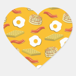 Breakfast Brunch Birthday Party Kids Heart Sticker