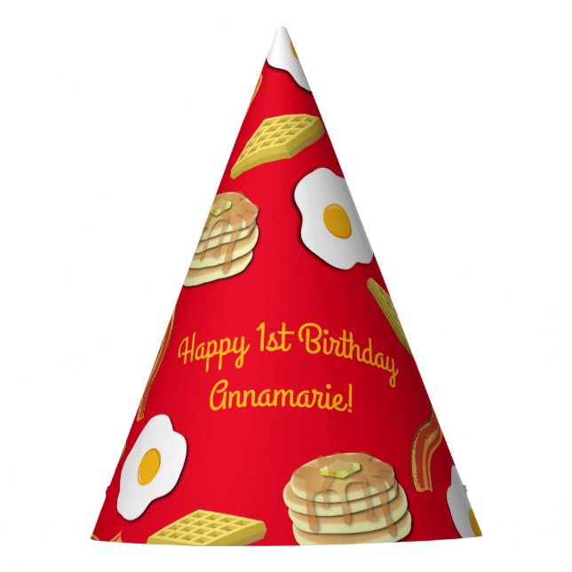 Breakfast Brunch Birthday Party Kids Party Hat (Front)