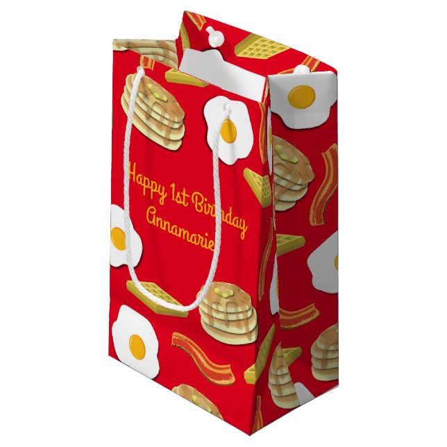 Breakfast Brunch Birthday Party Kids Small Gift Bag (Front Angled)