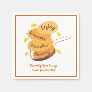Breakfast Brunch Buffet Pancakes Personalise Napkin