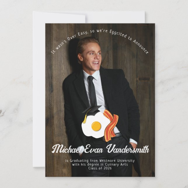 Breakfast Brunch Graduation Party Announcement (Front)