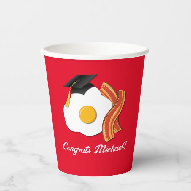 Breakfast Brunch Graduation Party Paper Cups (Front)
