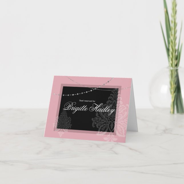 Breakfast & Brunch Pink and black Holiday Card (Front)