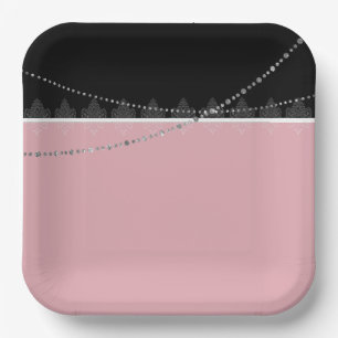 Breakfast & Brunch Pink and black Paper Plate