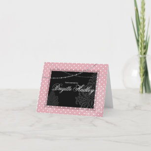 Breakfast & Brunch Pink and white polka dots Holiday Card