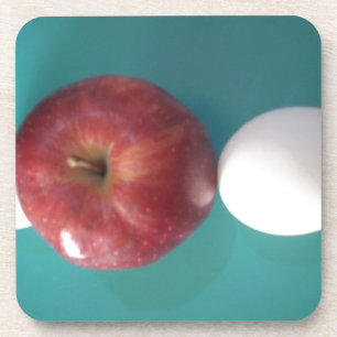 Breakfast Buddies: Two Eggs $an Apple Still Life Coaster