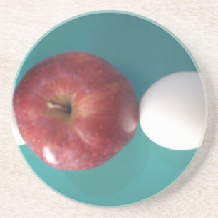 Breakfast Buddies: Two Eggs $an Apple Still Life Coaster