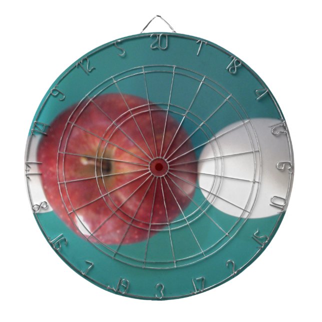 Breakfast Buddies: Two Eggs $an Apple Still Life Dartboard (Front)