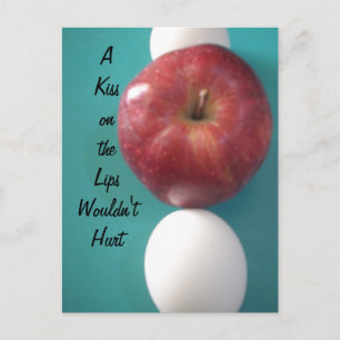 Breakfast Buddies: Two Eggs $an Apple Still Life Postcard