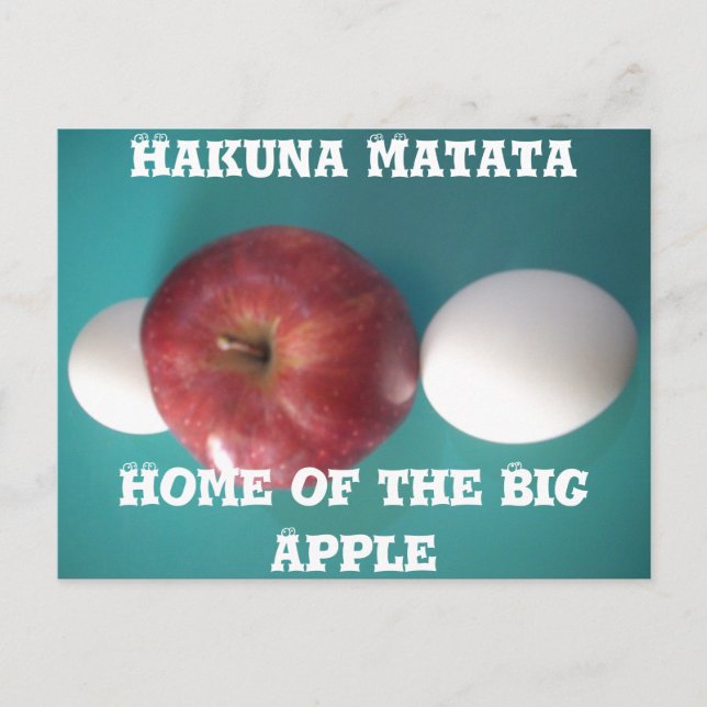 Breakfast Buddies: Two Eggs $an Apple Still Life Postcard (Front)