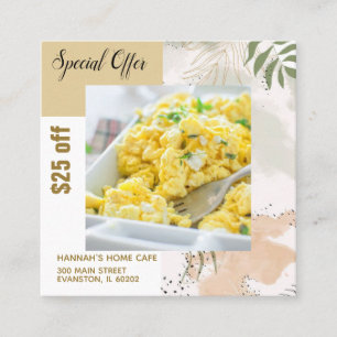 breakfast cafe flyer square business card