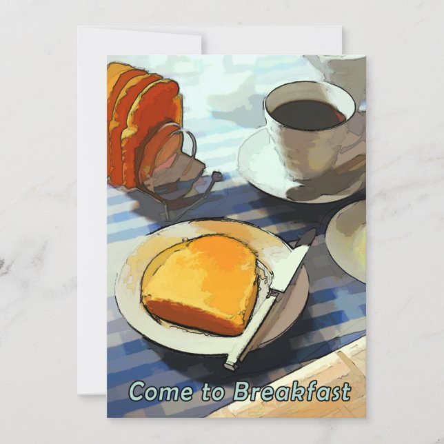 Breakfast Coffee & Toast Invitation (Front)