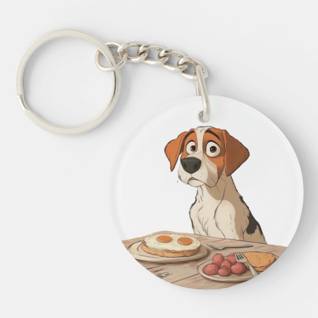 Breakfast Dog Key Ring (Front)