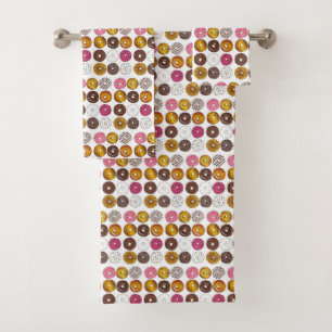 Breakfast Doughnut Doughnut Shop Junk Food Foodie Bath Towel Set