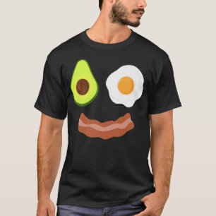 Breakfast Face Avocado Fried Egg Bacon Grin  T-Shirt