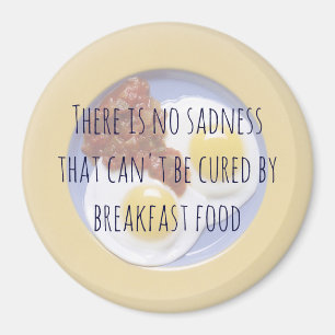 Breakfast Food Eggs on Plate Funny Motivational Magnet