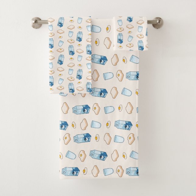 Breakfast foods (alien) bath towel set (Insitu)