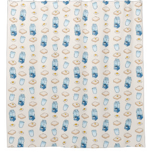 Breakfast foods (alien) shower curtain