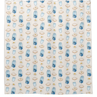 Breakfast foods (alien) shower curtain