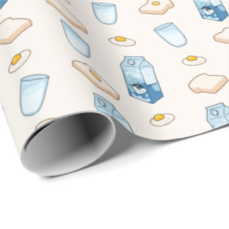 Breakfast foods (alien) wrapping paper