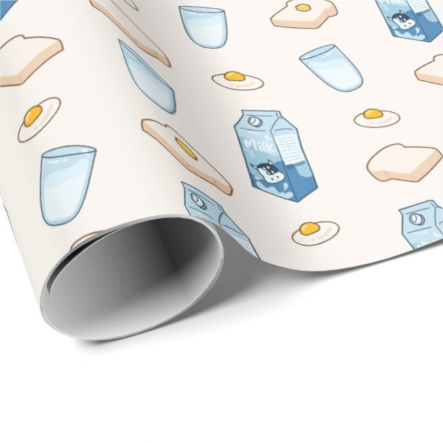 Breakfast foods (alien) wrapping paper (Roll Corner)