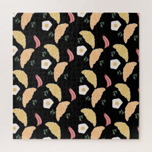 Breakfast Ham and Cilantro Eggs on a Croissant Jigsaw Puzzle