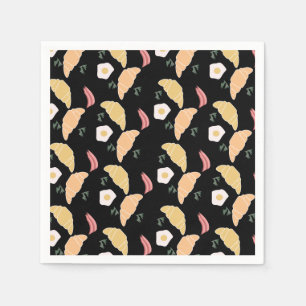 Breakfast Ham and Cilantro Eggs on a Croissant Napkin