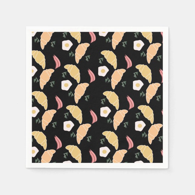 Breakfast Ham and Cilantro Eggs on a Croissant Napkin (Front)