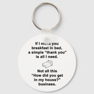 Breakfast in Bed Key Ring