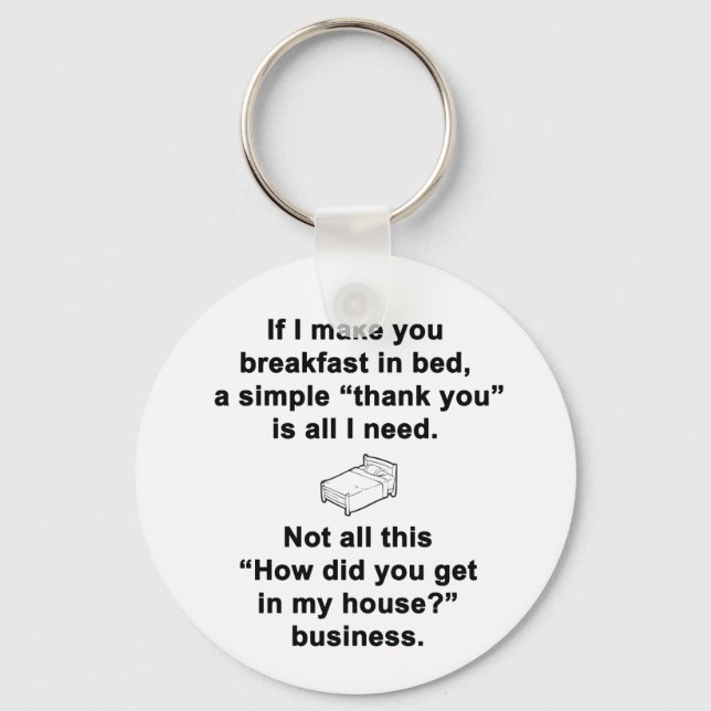Breakfast in Bed Key Ring (Front)