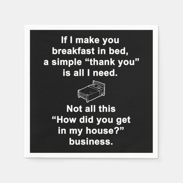 Breakfast in Bed Napkin (Front)