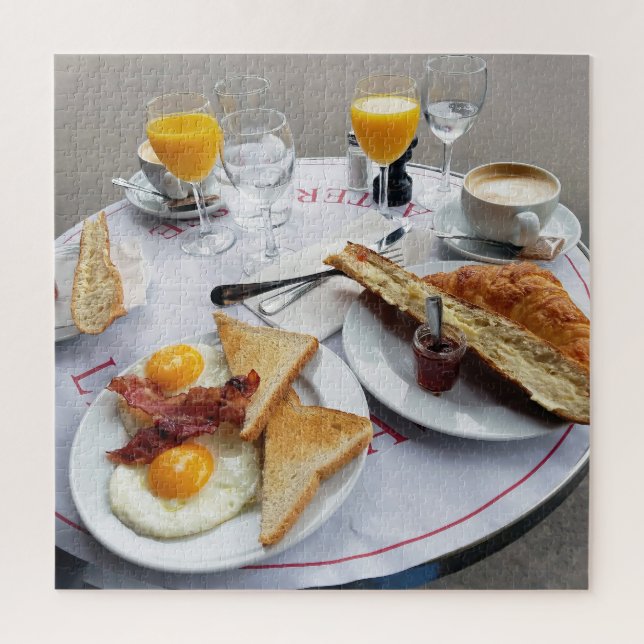 Breakfast in Paris France Jigsaw Puzzle (Vertical)