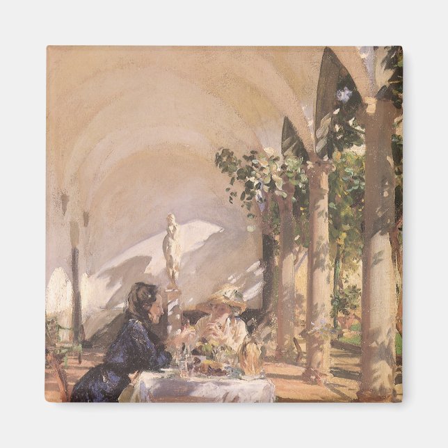 Breakfast in the Loggia by John Singer Sargent Magnet (Front)