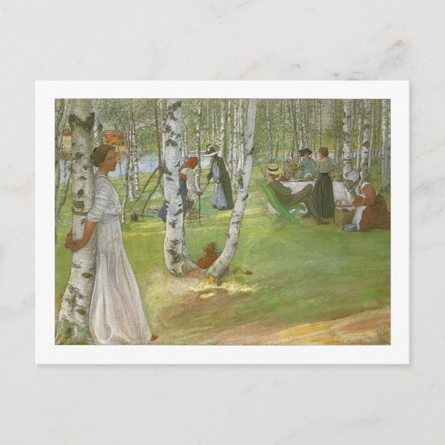 Breakfast in the Open by Carl Larsson Postcard (Front)