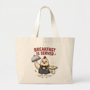 Breakfast Is Served Funny Chicken Tote