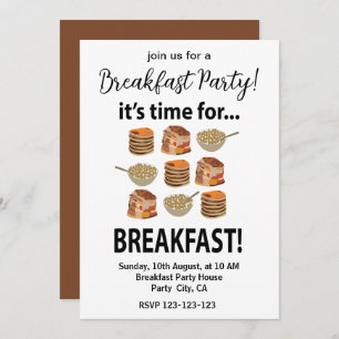 Breakfast Its Time For Breakfast  Invitation