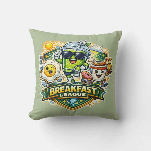 Breakfast League Badge Cushion (Front)