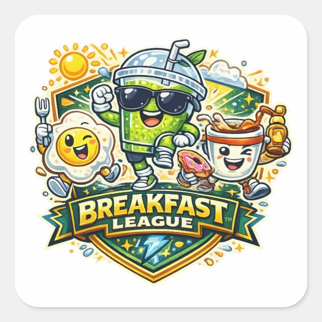 Breakfast League Badge Square Sticker (Front)