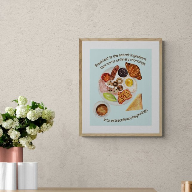Breakfast lover food quote kitchen diner cafe poster (Breakfast)