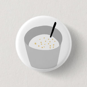 Breakfast Oatmeal Bowl With Spoon 3 Cm Round Badge